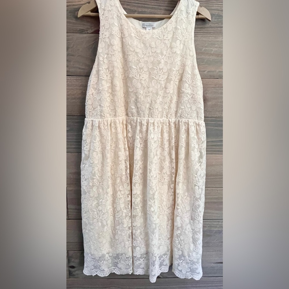 GARNET HILL COTTAGE CORE COASTAL COWGIRL WHITE LACE DRESS
